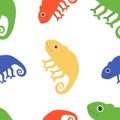 Seamless pattern Chameleon vector illustration. Royalty Free Stock Photo